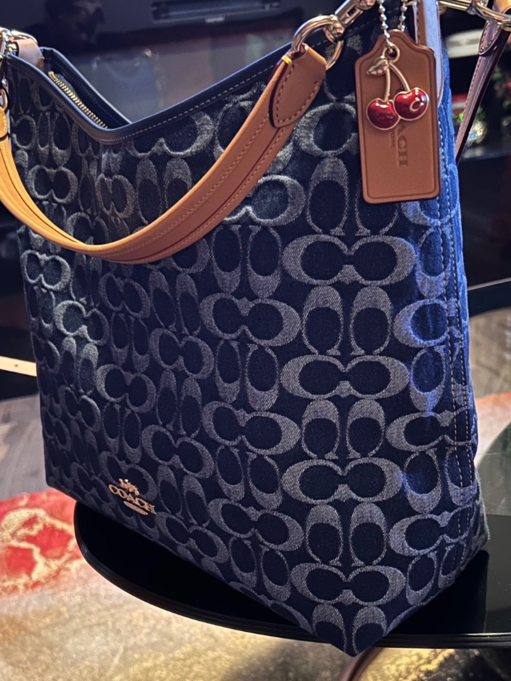 Laurel Large Shoulder Bag In Signature Denimk - Picture 9 of 15
